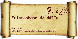 Friesenhahn Ádám névjegykártya